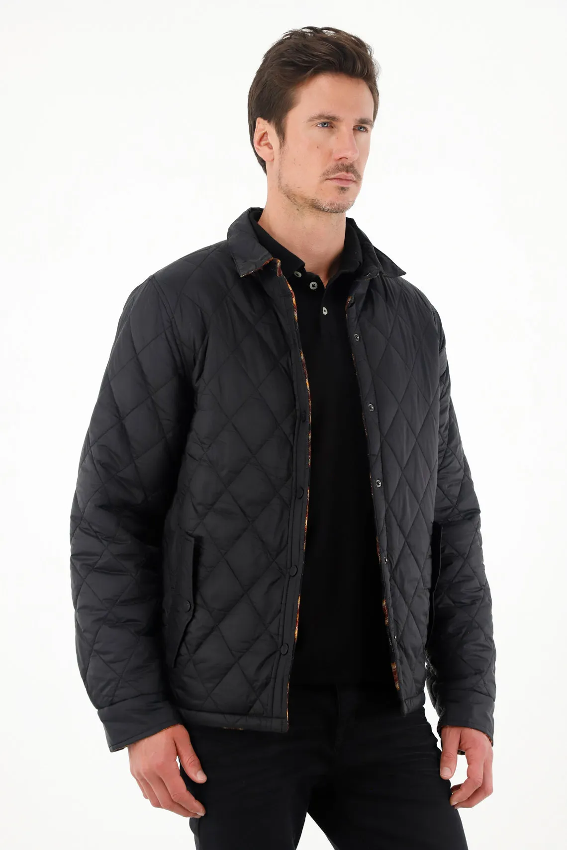 Chaqueta doble faz negra para hombre