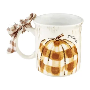 Checked Oversized Pumpkin Mug