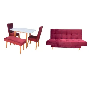 Combo Sofa cama London   Comedor Nordico Vino