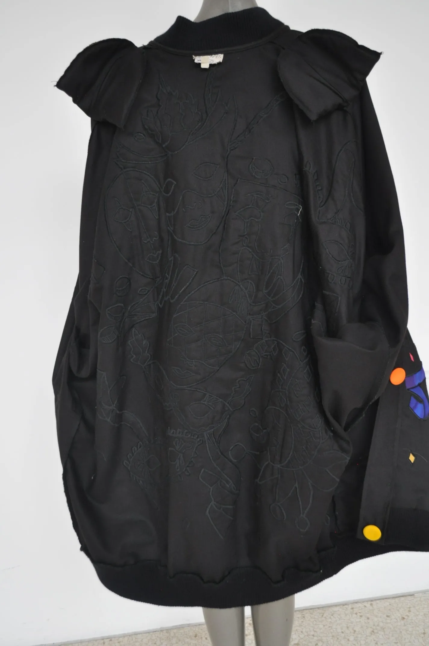 Jean charles de Castelbajac oversized coat with great appliqués dolman sleeves