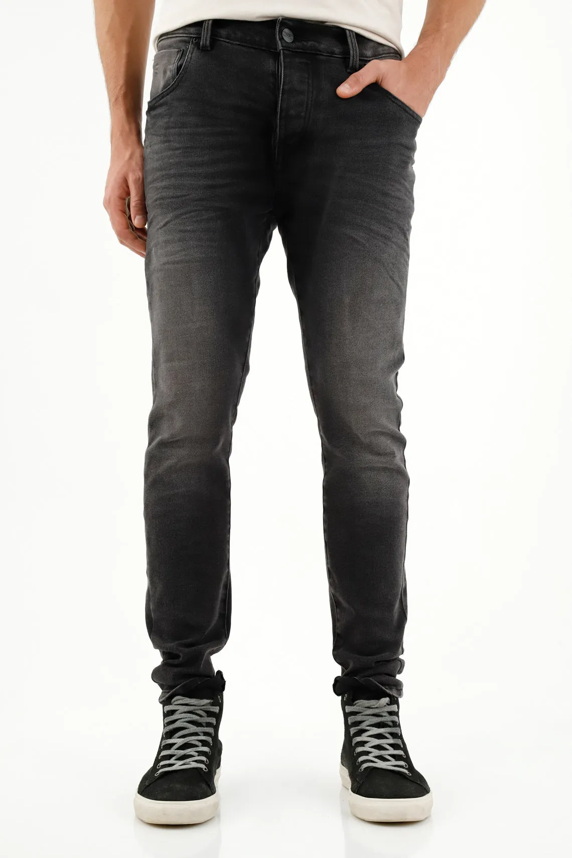 Jean Skinny negro para hombre