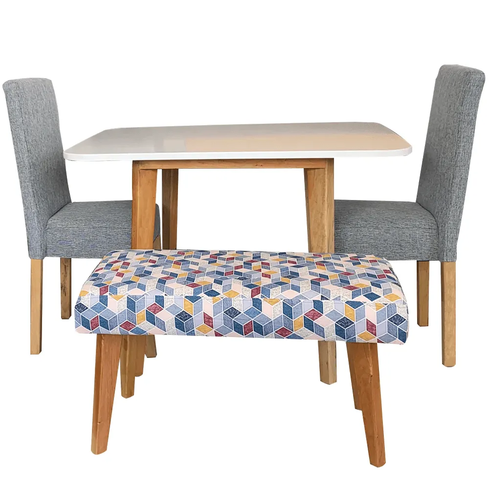 Juego de Comedor 4 Puestos Nordico Tela Gris