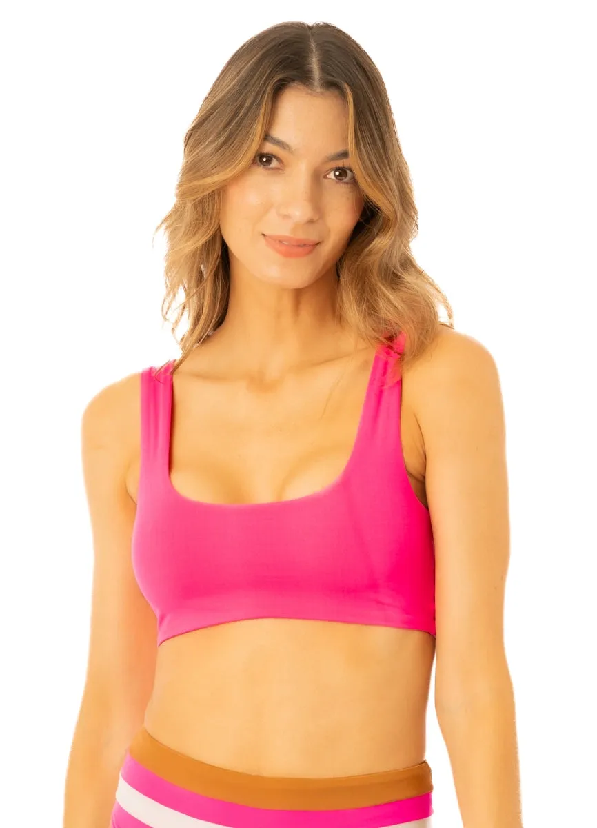 Maaji Radiant Pink Issey Sporty Bralette Bikini Top