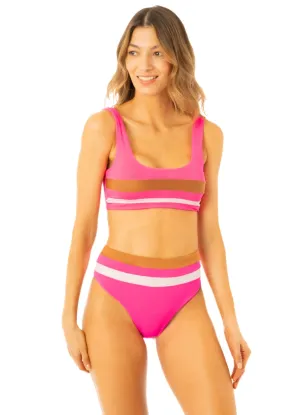 Maaji Radiant Pink Issey Sporty Bralette Bikini Top