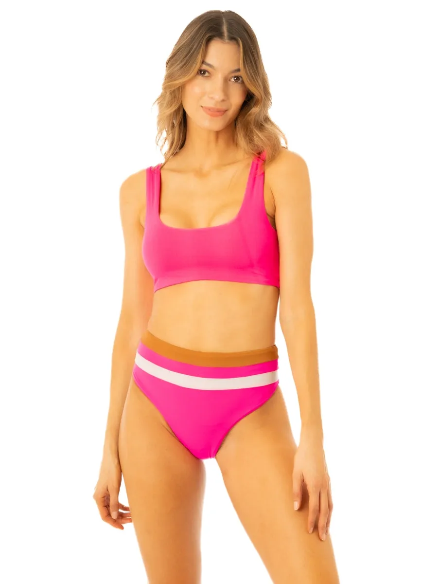 Maaji Radiant Pink Issey Sporty Bralette Bikini Top