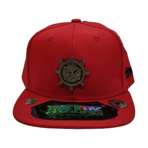 New Arrival Kndit Caps Gorra Roja Placa Bronce Dibujo Logo One Piece