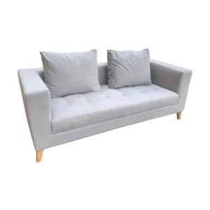 Sofa 2 Puestos Moderno Roma tela Gris Plata