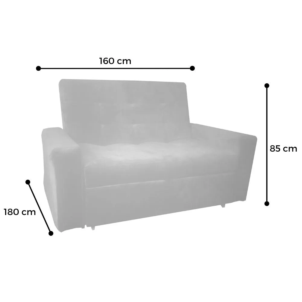 Sofa Cama Funcional 3 Posiciones Montecarlo Tela Antifluido Gris