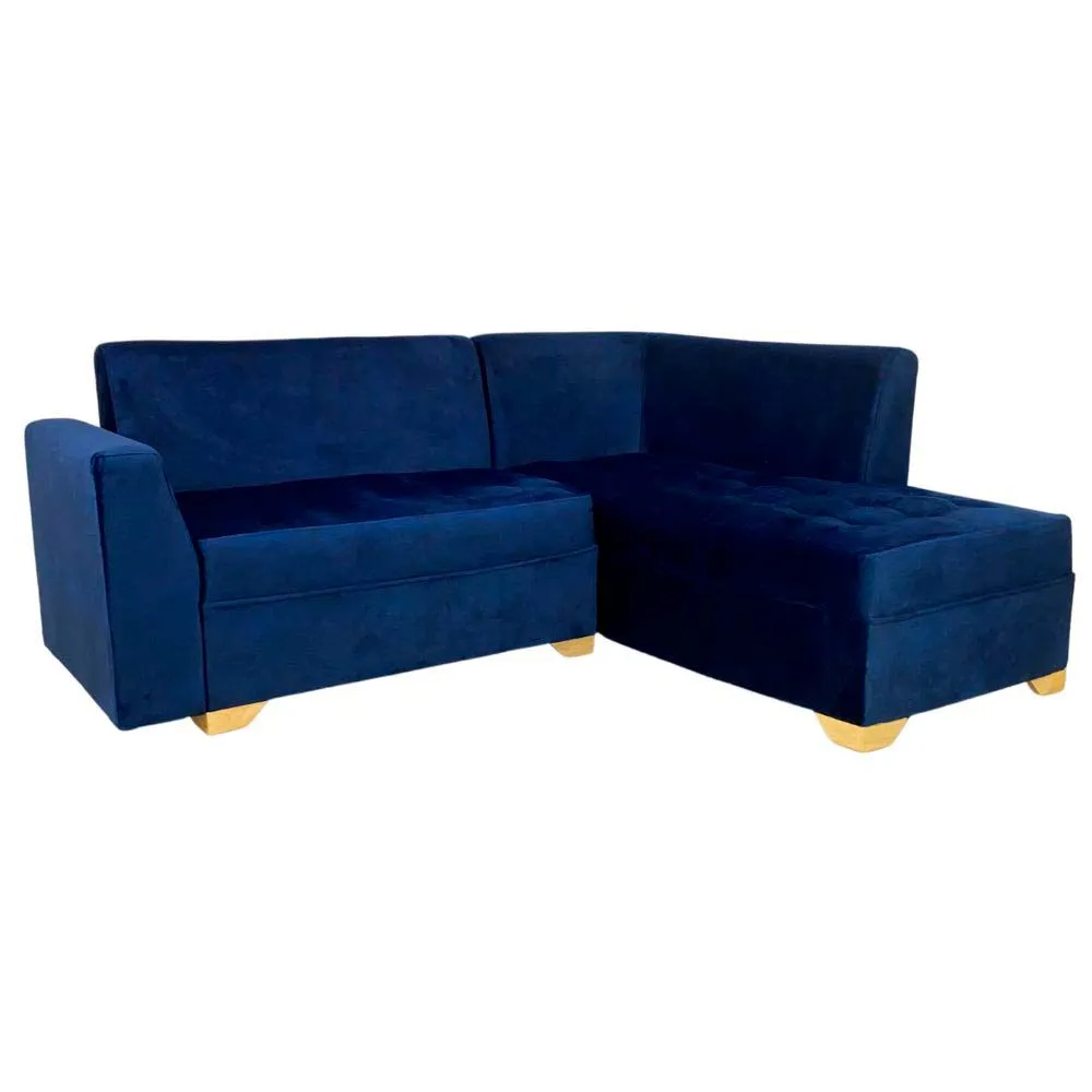 Sofa en L Osaki Tela Azul   Juego de Comedor  4 Puestos Porto En Tela Tela Azul