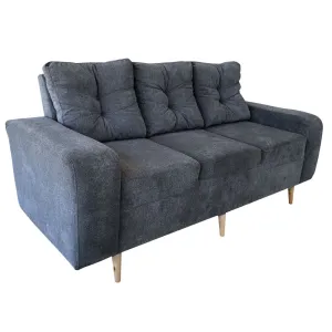 Sofa Turquia 3 Puestos Tela Gris Antifluido