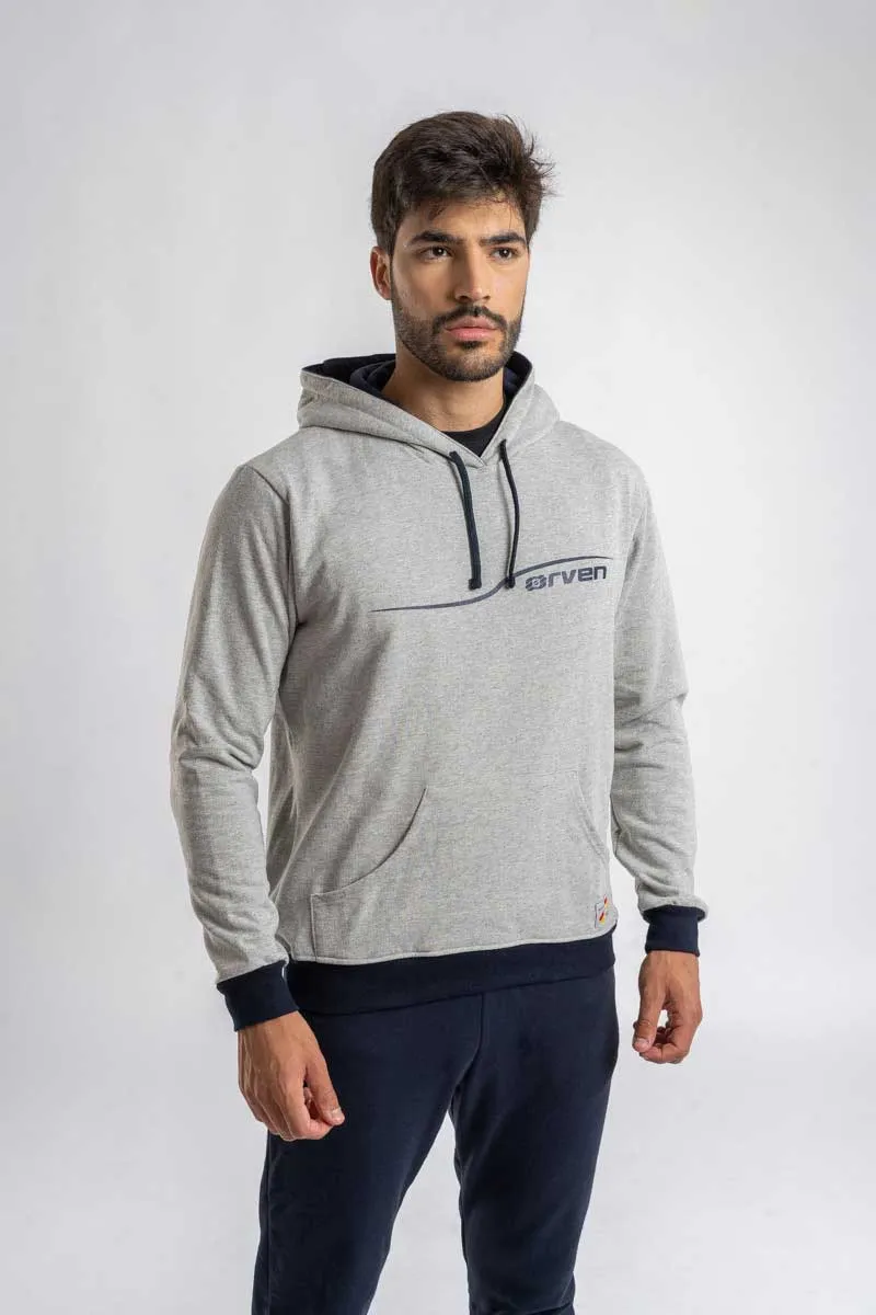 Sudadera con Capucha Player Gris Jaspeado