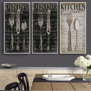 Vintage Cutlery Canvas Art: Knives and Forks Posters and Prints